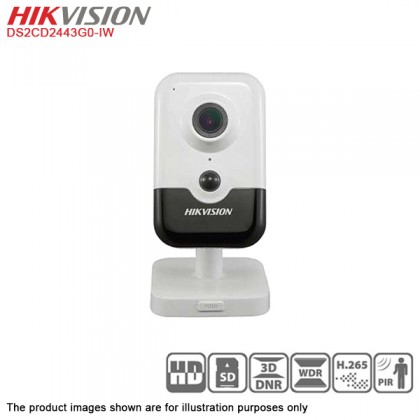 Hikvision DS-2CD2443G0-IW 4MP H.265+ EXIR Fixed Cube IR Network IP Camera with Wireless and microSD support Hikvision DS-2CD2443G0-IW 4MP H.265+ EXIR Fixed Cube IR Network IP Camera with Wireless and microSD support